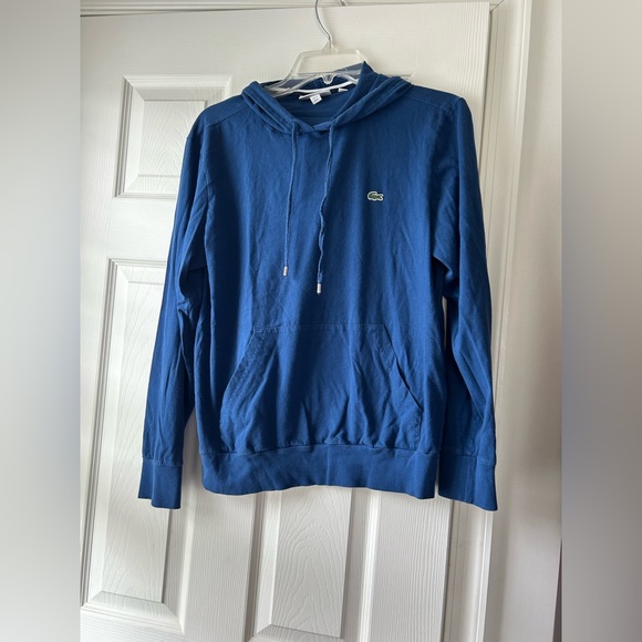 Lacoste mens Blue Hoodie Jersey Regular Fit Size S - Picture 1 of 5